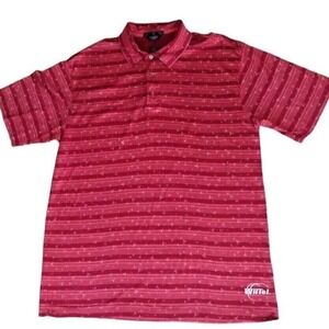 Nike Polo Shirt Men's XL Red‎ Striped Golf TW TIGER WOODS All Over Print